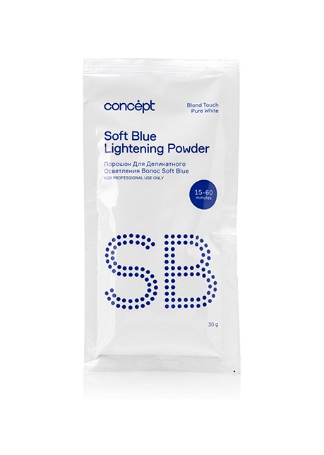 Порошок 30 г для осветления волос (Blond Touch Soft Blue lightening powder) PURE WHITE