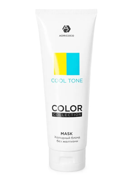 Оттеночная маска ADRICOCO COLOR COLLECTION COOL TONE «Пепельный блонд» с кератином и маслом льна, 250 мл