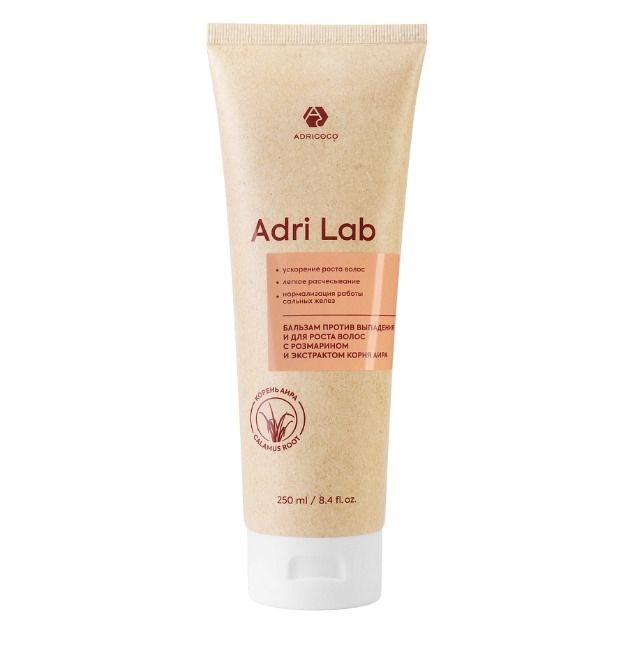 Бальзам ADRICOCO Adri Lab против выпадения и для роста волос с розмарином и экстрактом корня аира, 250 мл